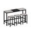 Table de salle à manger de cuisine moderne, table de pub, ensemble de table de salle à manger longue avec 3 tabourets, conception de tabouret suspendu pratique-674340936-674340942-674340937