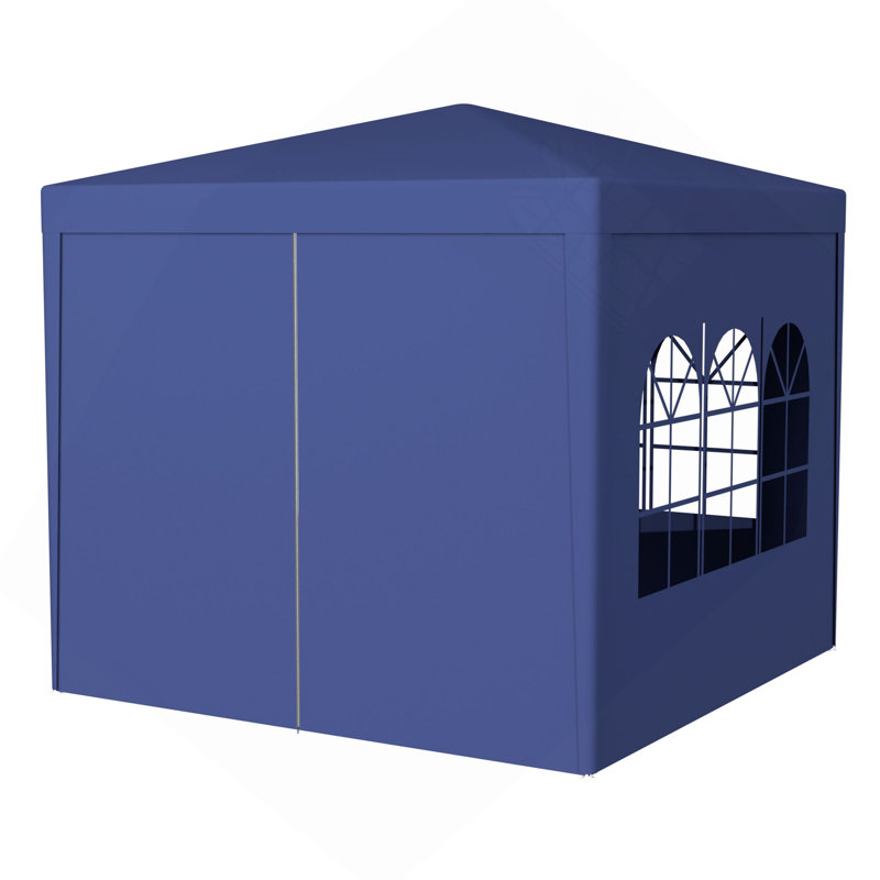 Auvent de mariage 10 pi x 10 pi pour tente de réception d'extérieur robuste + 4 murs amovibles, Marine