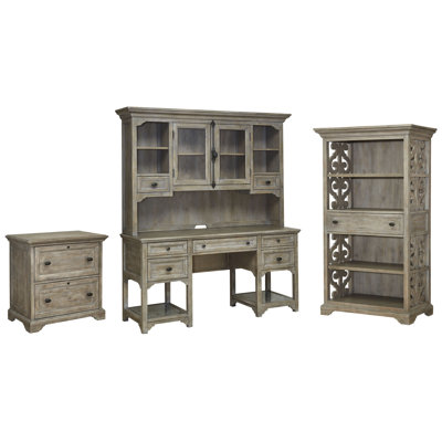 Bureau et huche avec dossier et bibliothèque