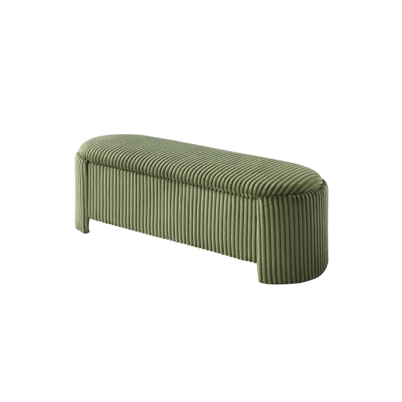 50" W Contemporary Storage Bench, Green, Green