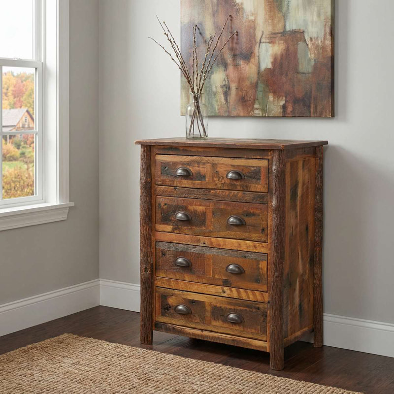 Fireside Lodge Barnwood Four Drawer Chest - Premium Line, Barnwood