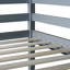 Lit mezzanine simple gris avec garde-corps et bureau intégré, fabriqué en bois d'hévéa pour une chambre à coucher de taille stable, fabriqué en gris
