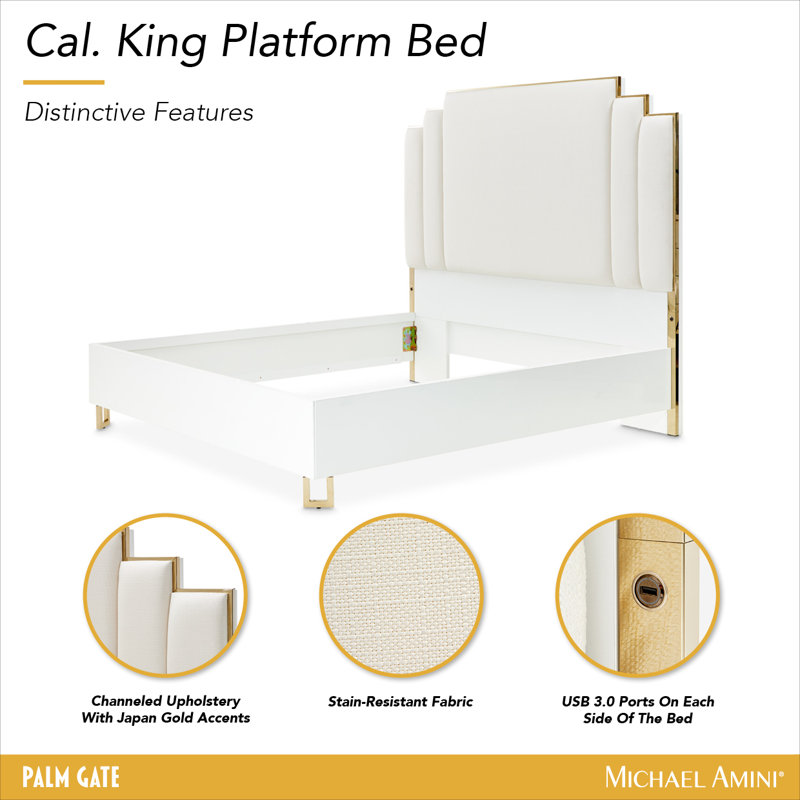 Palm Gate Upholstered Standard Bed, California King