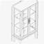 Armoire vitrée 2 portes avec portes en verre trempé, armoires vitrées avec panneau arrière en miroir et tablettes réglables, vitrine éclairée pour la maison, ampoule de bureau incluse