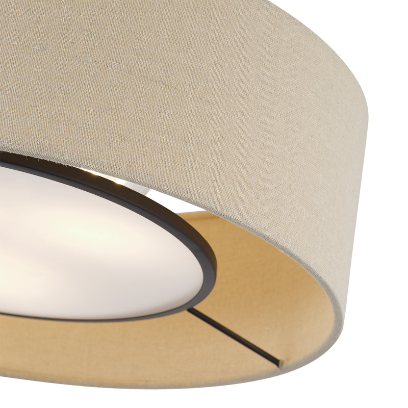 Ellsworth Bronze Large Semi-flush, 7.75" H x 17" W x 17" D, 3 Lights