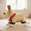 Toddler Plush Rocking Horse Toy with Solid Wood Base Safety Belt and Sound