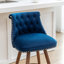 Ensemble de 2 tabourets de comptoir capitonnés avec garniture cloutée - bleu-2112068658
