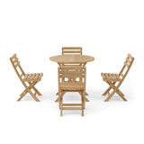 Chester Outdoor 5 - Piece Teak Bistro Set