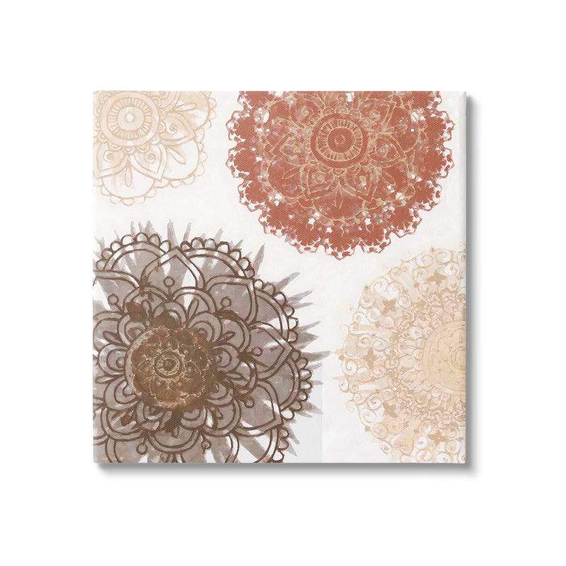 «Boho Mandala Earthy Florals» par Irena Orlov, impression sur toile tendue, H 17 po x l 17 po x P 1,5 po
