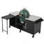 Îlot de cuisine 72,4 po en métal pour grand œuf vert et Kamado Joe Classic - Chariot de barbecue à roulettes avec table de préparation pliable et rangement