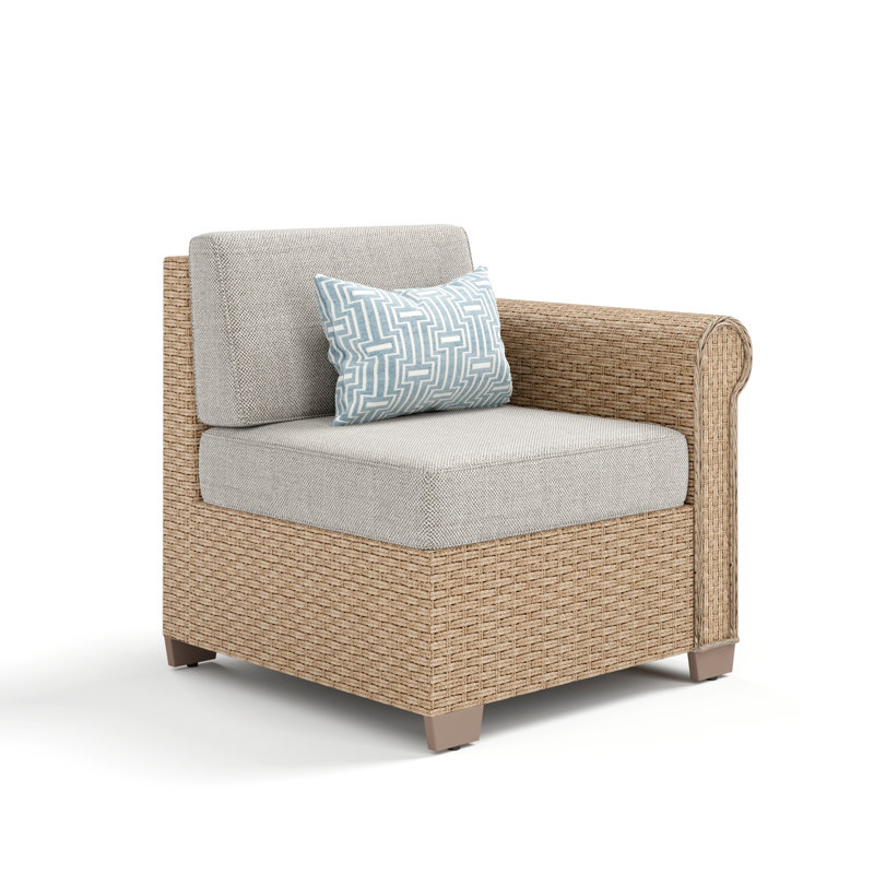 Outdoor Conversation Patio Sofa Chair With Rattan