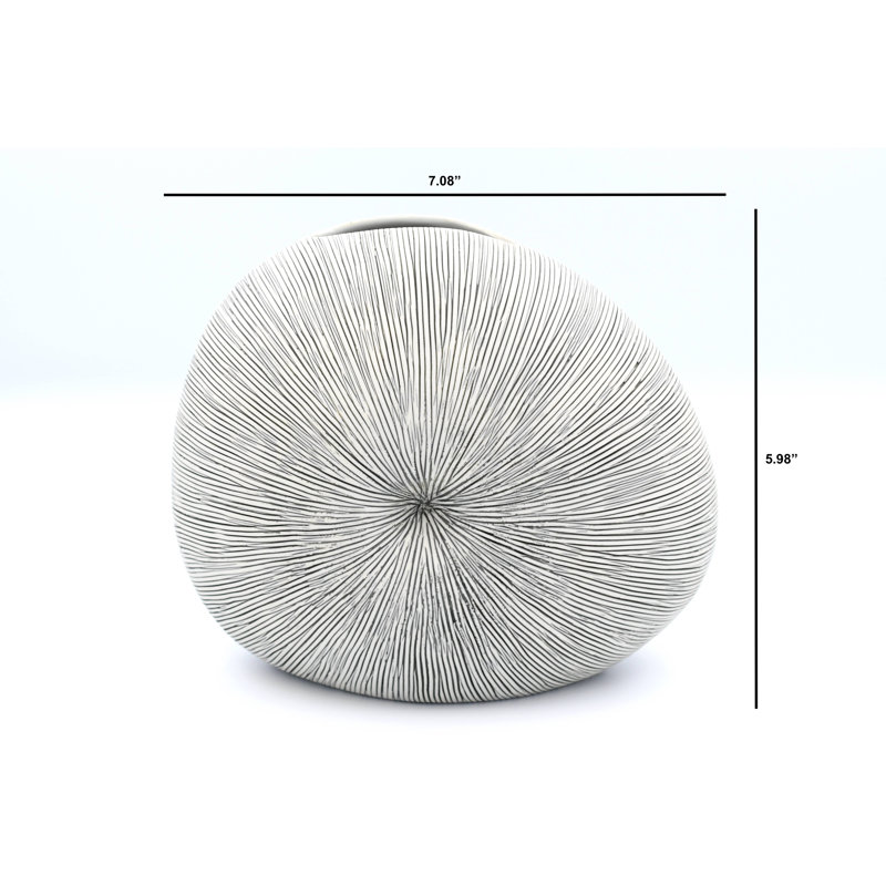 Baudilia Handmade Table Vase, 6" H x 7" W x 3.5" D, Gray