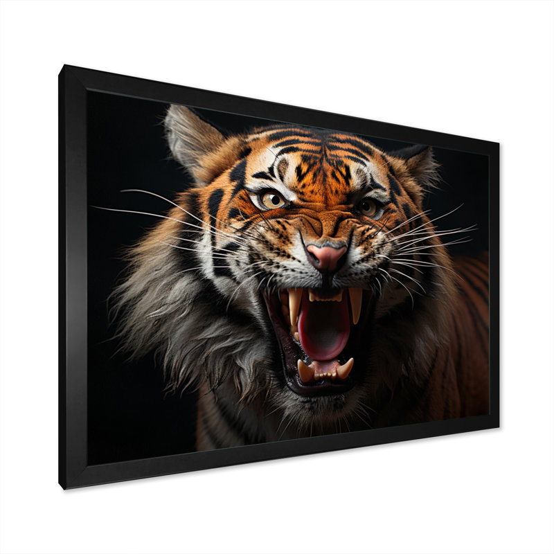 «Tiger Stripes Of Power II» sur toile, H 16 po x l 32 po x P 1 po, Cadre photo noir
