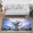 Stunning Non-Woven Thin Printed Rug with Floral and Paisley Motifs Enhances the Elegance of Your Interior Decor-126340111