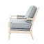 Fauteuil confortable à dossier fuselé, tissu gris, base en bois franc massif, fauteuil gracieux à têtes de clou bronze gris et rembourrage en mousse haute, bois