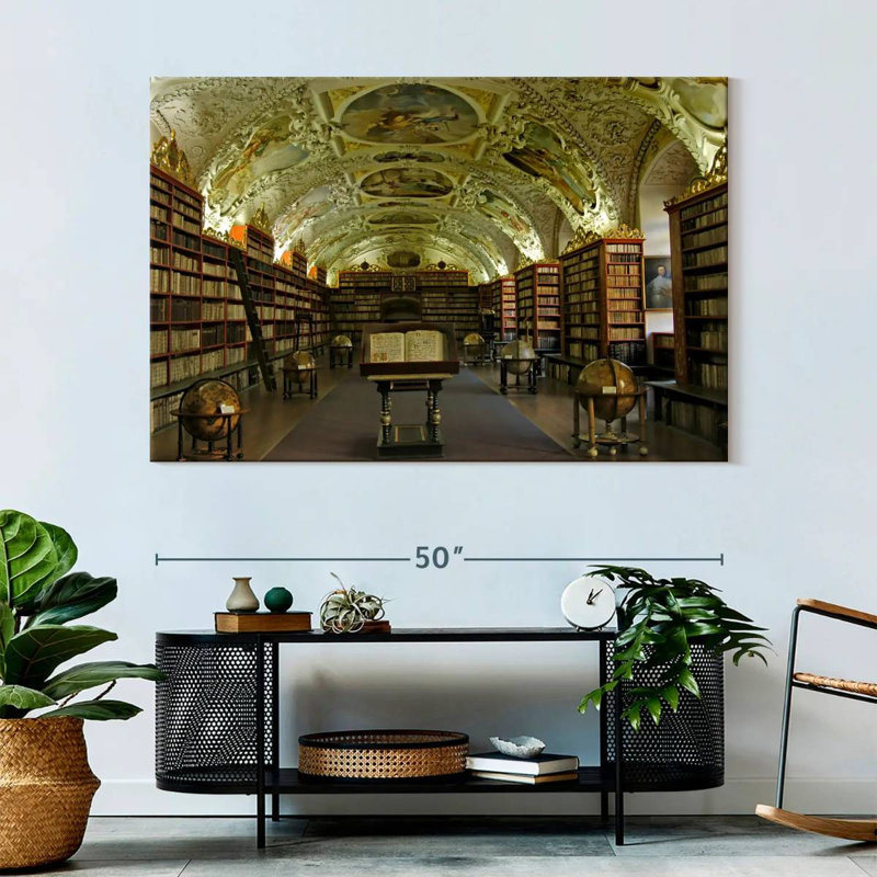 Old Library In Prague, 34" H x 51" W