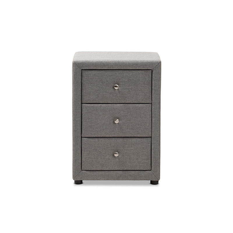 Table de chevet 3 tiroirs Caden Jonesy, Gris