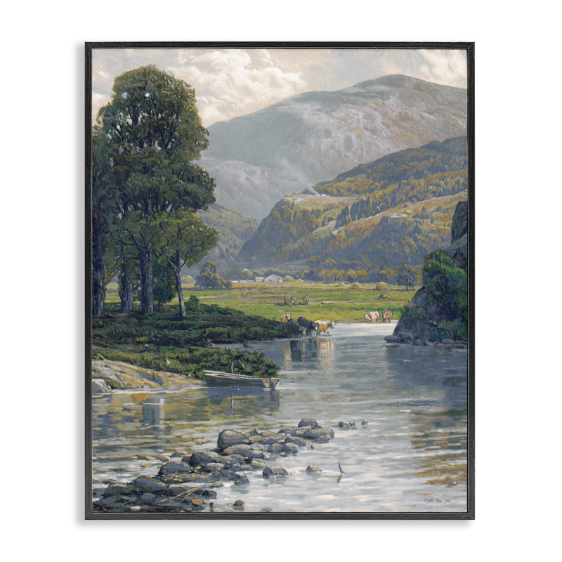 Art de giclée de Pebbled Creek par Stellar Design Studio, Giclée encadrée noir minuit, H 20 po x l 16 po