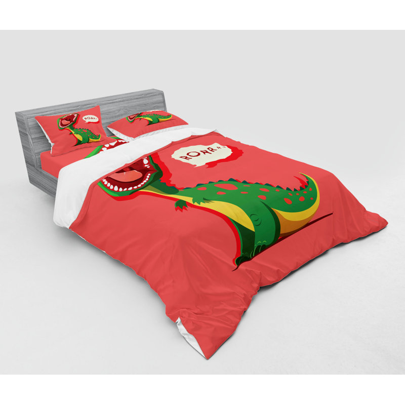 Ensemble de housse de couette en microfibre corail / vert / jaune, Housse de couette grand + 3 pièces supplémentair