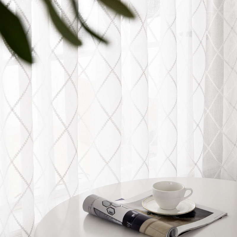 Paire de rideaux occultant en polyester Arpana, Blanc, L 52 po x L 72 po