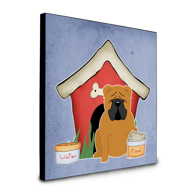 Panneau mural d’art collection dog house Scarvinia, Bouledogue anglais rouge