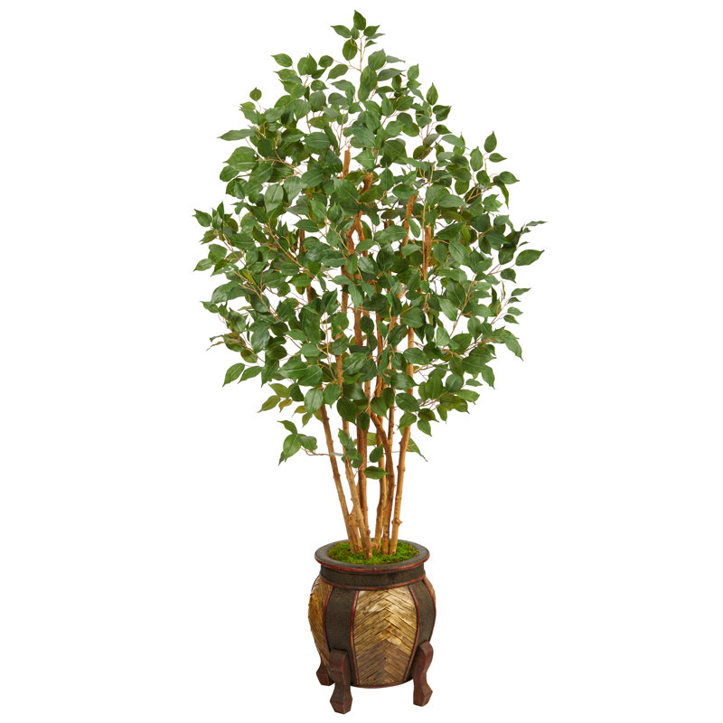 66'' Faux Ficus Tree in Wood Planter
