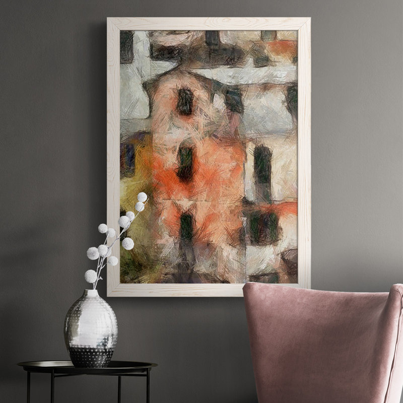 Stacked House IV, reproduction d'art sur toile, Cadre blanc, H 37,5 po x l 27,5 po x P 1 po