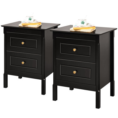 Anestin 48cm W Solid Wood Bedside Table