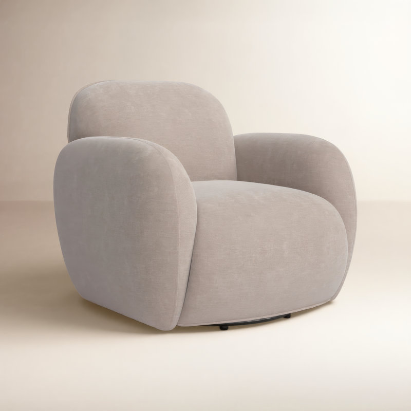 Fauteuil pivotant Soria, Chenille nid d'abeille taupe