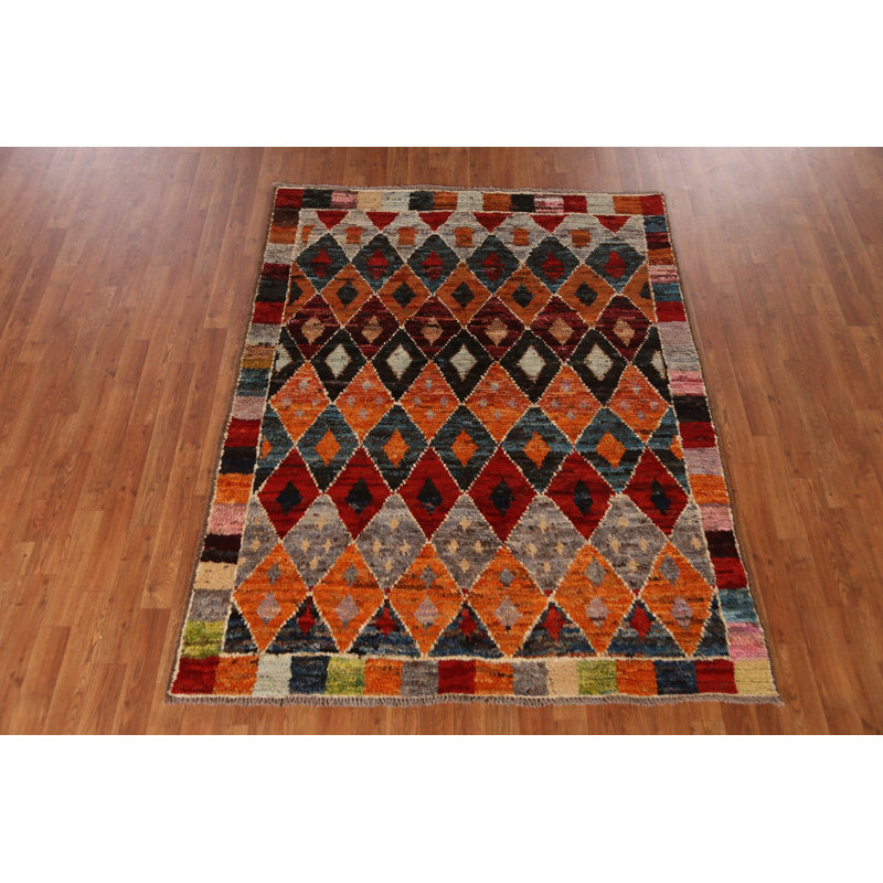 Tapis marocain à motif géométrique treillis 5 x 6