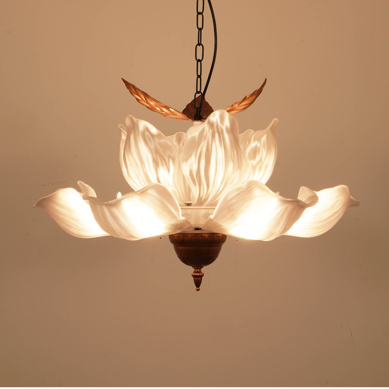 Lustre floral rétro à 6 lumières à intensité variable