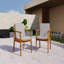 Ensemble de 2 chaises de patio pour l'extérieur, structure en bois d'acacia couleur teck, coussin imperméable brun en osier PE gris-832138420