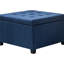 Rangement bleu de. Conception pour les vestibules. Tissu à rembourrage doux, grand volume et charnière stable - bleu. Salon de style rétro. Revêtement, espace généreux, fabrication sécuritaire
