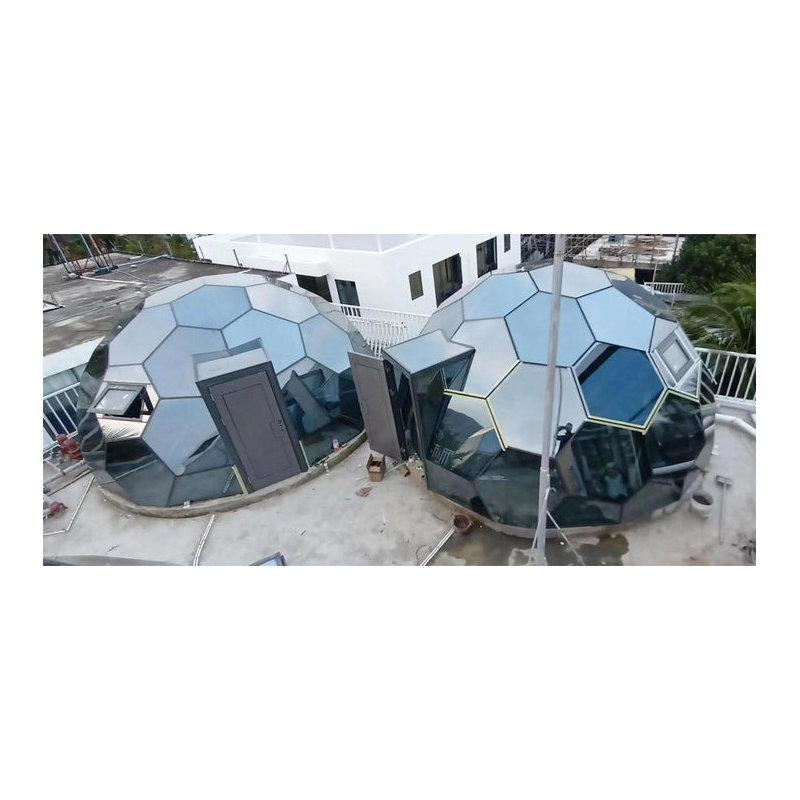 Geodesic Domes with Hexagonal Glass Panel, 144" H x 240" W x 240" D