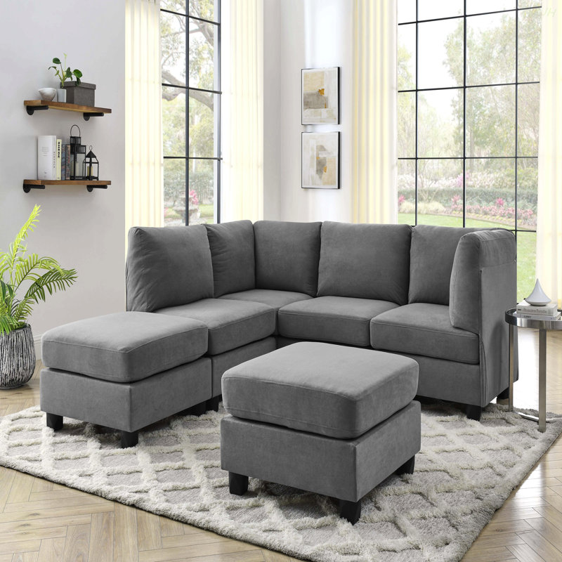 Canapé modulaire en polyester, Bleu