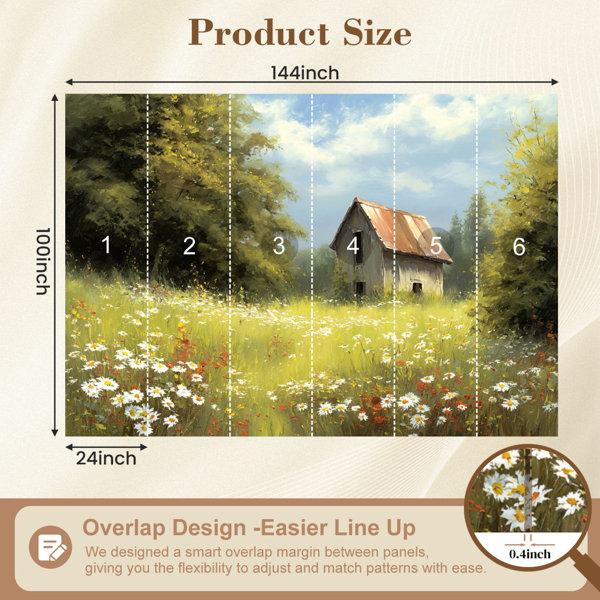 Latitude Run® Wall Mural Peel and Stick Wallpaper Farmhouse Barn ...