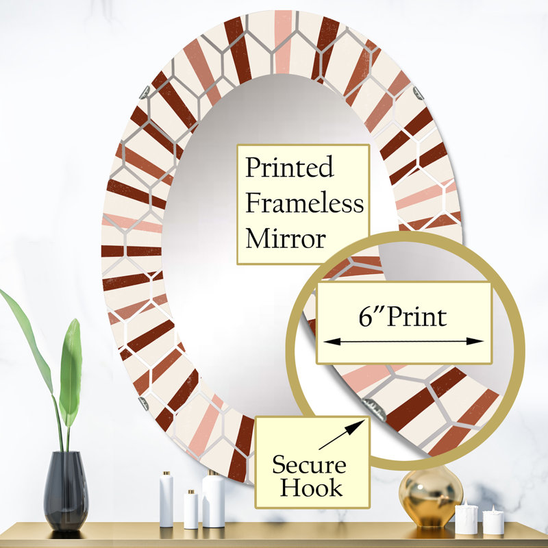 Geometric Radiant Sun - Miroir mural moderne, 36 po x 24 po