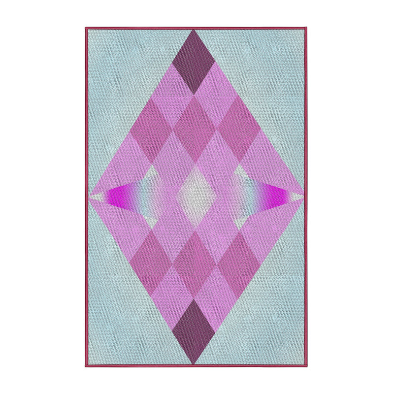Tapis oriental bleu / mauve, Rectangle 5 pi x 8 pi