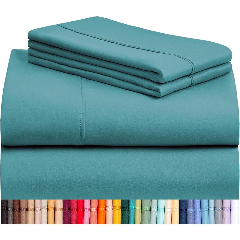 Luxclub 3 PC Teal Twin XL Silky Soft Cooling Extra Deep Pocket Performance Sheet Set, Teal