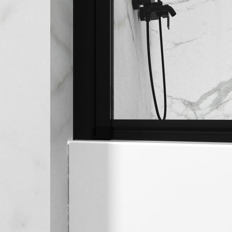 Black 180° Pivot Shower Door, 55" Height X 31.5" Wide, Intriguing Visual Presentation Tempered Glass 55"x31.5" Glass, Energy Design