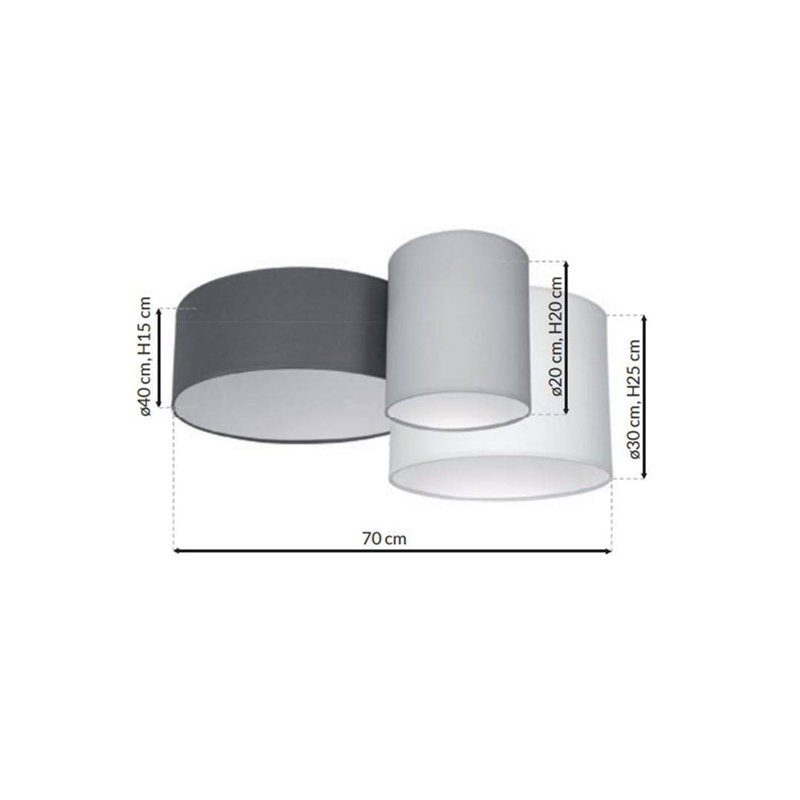 Aemillio Fabric Flush Mount, Grey
