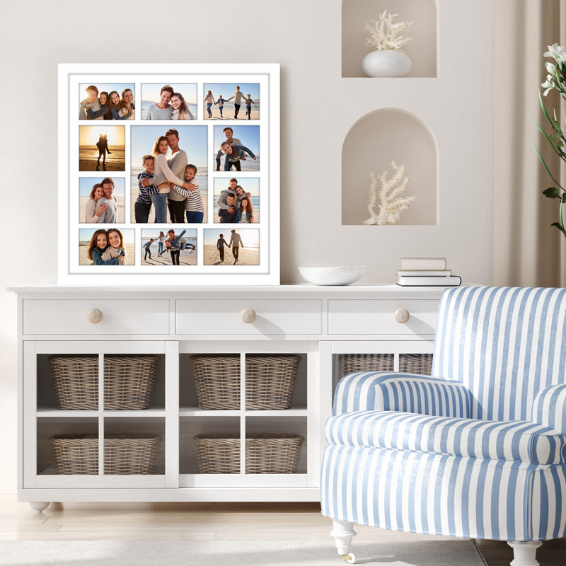 20x20 Collage Picture Frame - Fits One 8x10, Four 5x5, and Six 4x6 Photos or One 20x20 Photo, White