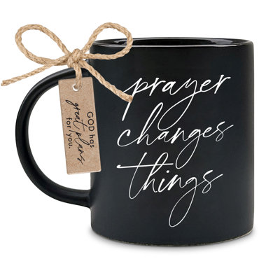 Mug Black Prayer Changes Things 18 Oz
