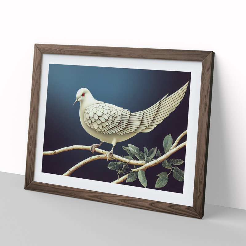 Great Dove Bird - Print, 46cm H x 64cm W, Walnut