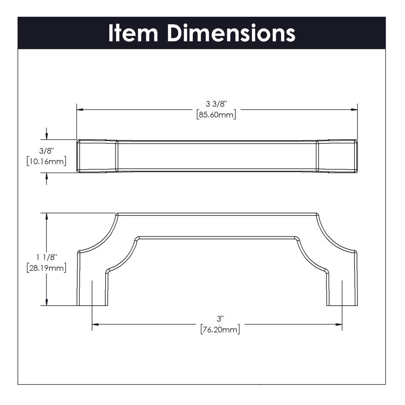 Monarch Collection Pull - Cabinet Pull - Transitional Hardware for Drawers & Cabinets, Brushed Golden Brass, 3"