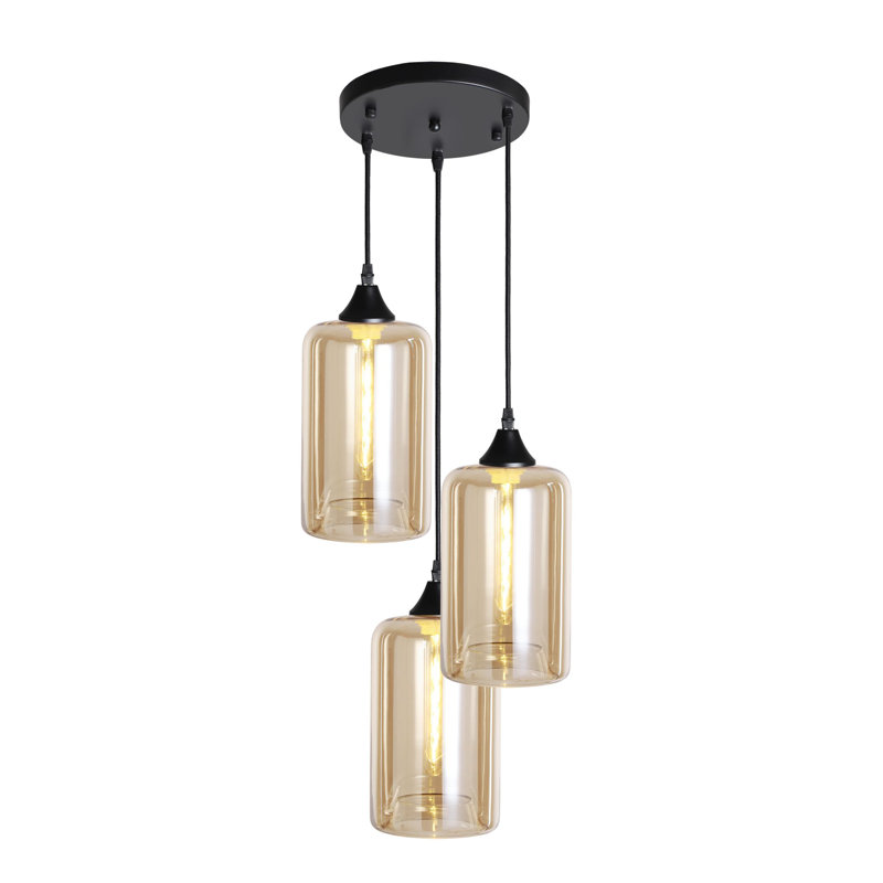 Beeman 3 - Light Cluster Pendant, Black, Amber
