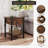 2-Tier Industrial Side Table with Drawer and Open Storage Shelf – Rustic Brown and Black Nightstand for Bedroom, Study, and Living Room – Space Saving End Table and Storage Solution