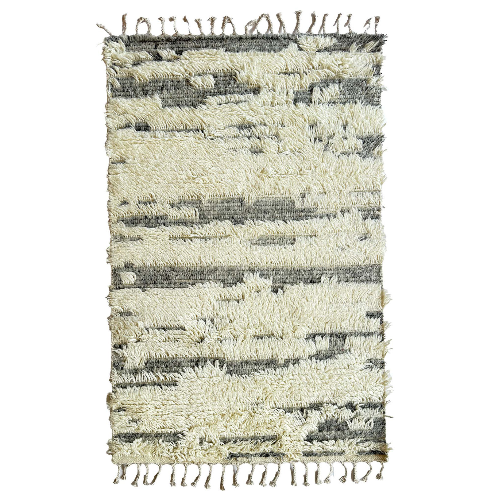 Elian Ivory Hand-Knotted Geometric Rug, Rectangle 5' x 8'
