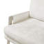 Chaise d'appoint moderne en crème avec profondeur d'assise et ressorts ensachés rembourrés en chenille de bois massif