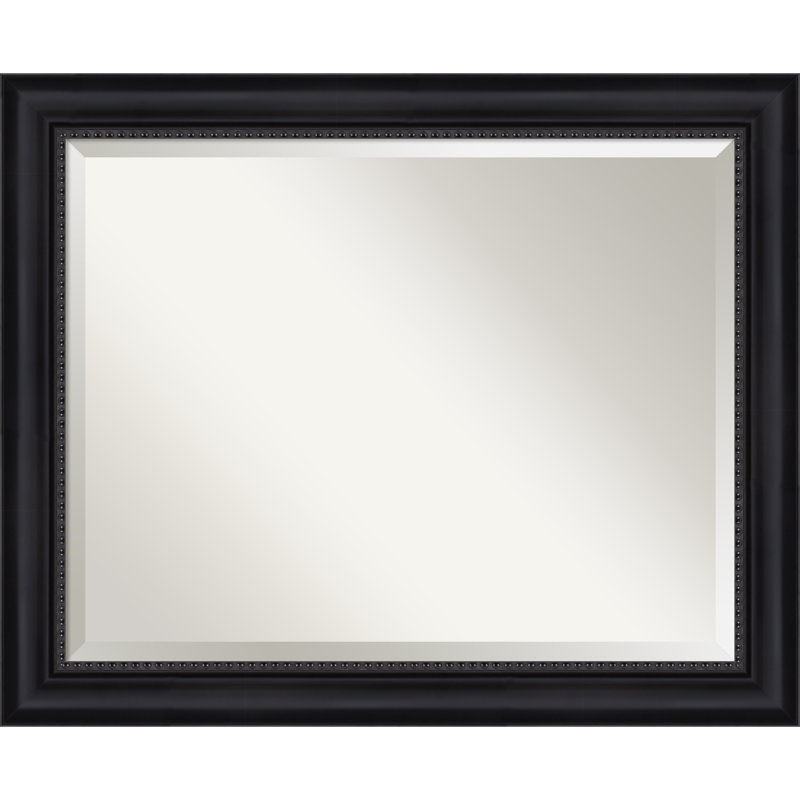 Miroir de salle de bain biseauté Vandeveer, 26,88 po x 32,88 po, Noir satiné